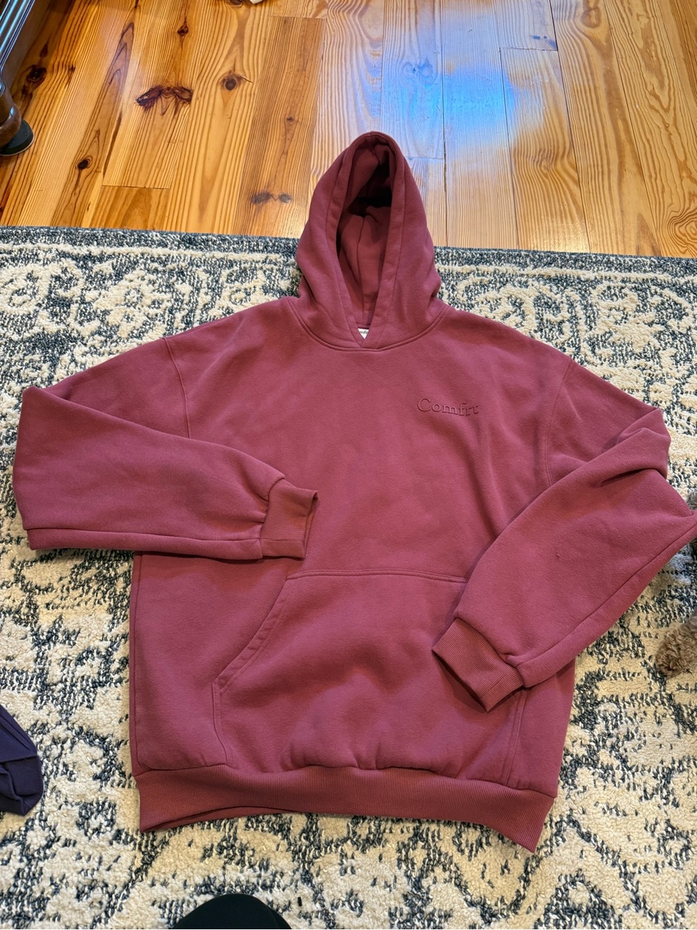 Women's Scoop-Neck Pullover Hoodie in Dusty Mauve unisex